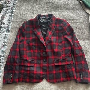 Pendleton Red and Black Plaid Blazer